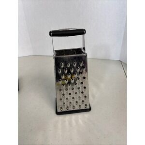 Oneida Stainless Steel Box Grater 4-Sided Cheese Shredder Vegetable Slicer Black